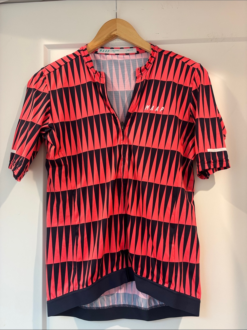 MAAP Pro Fit Cycling Jersey Red Navy Geometric Print